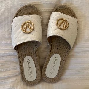 Valentino Clavel Leather Espadrille Sandals